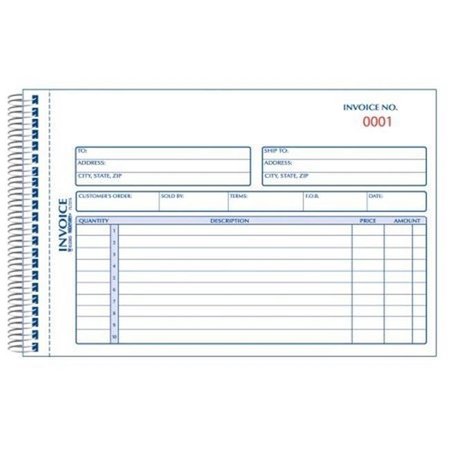COOLCRAFTS Carbonless Duplicate Invoice Book - 5-0.5 x 7-0.87 in. CO86184